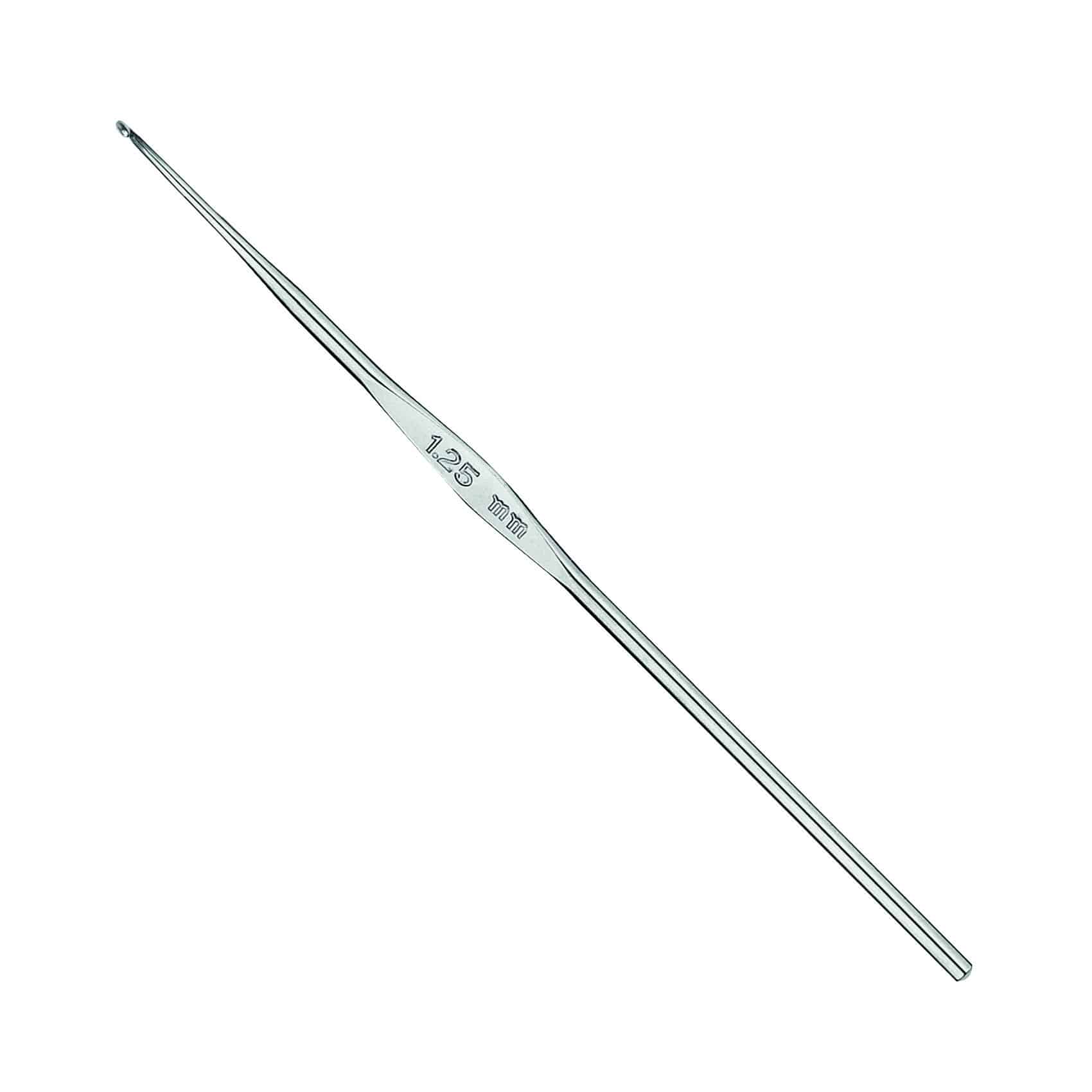 Crochet hook with silver surface